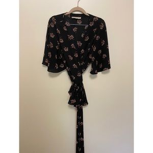 Floral wrap blouse